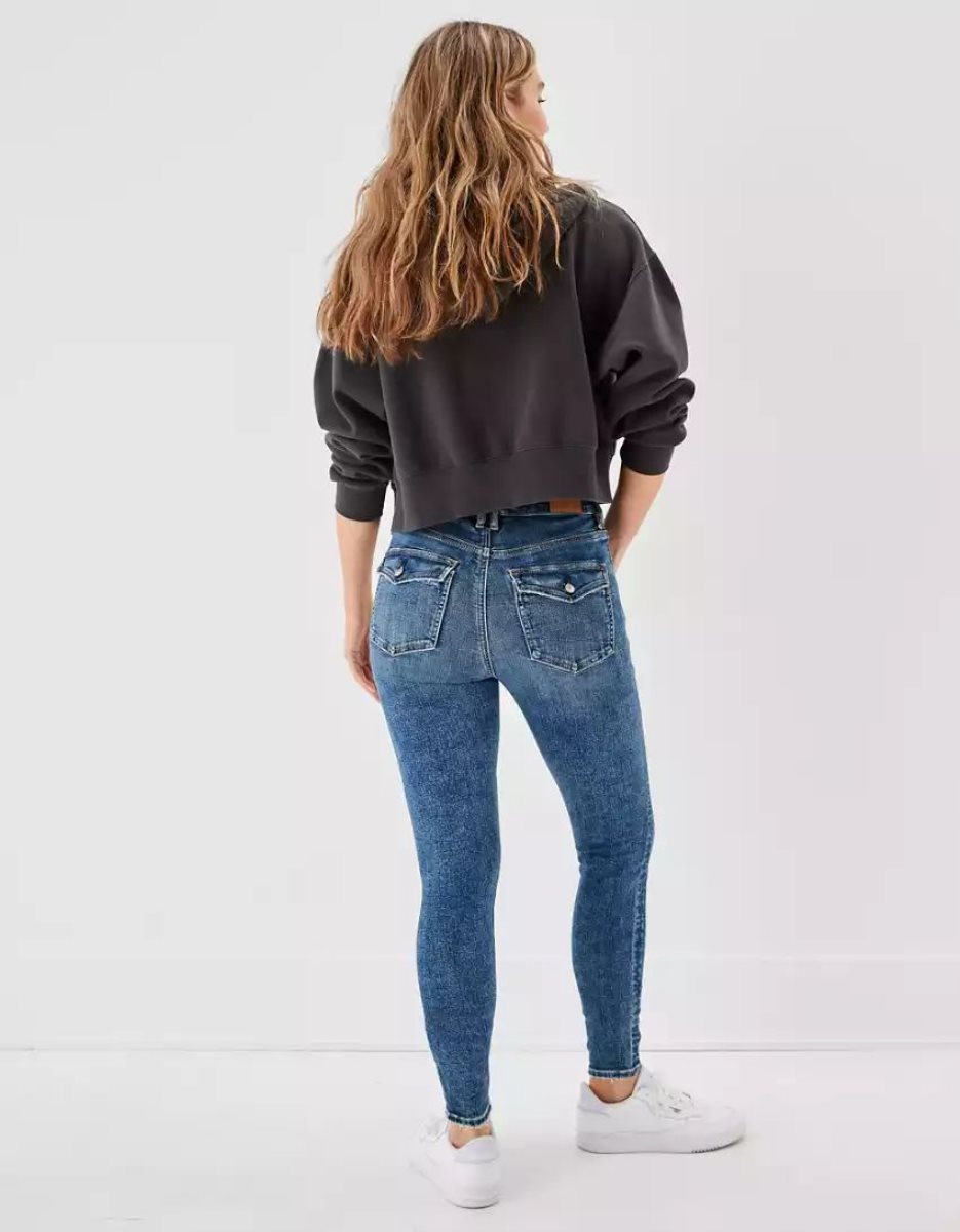 Jean American Eagle AE Ne(x)t Level Super High-Waisted Jegging Vert Clair Femme | FQT-67028763